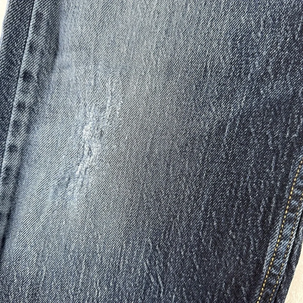 Levi's Mens 34x32 Blue Dark Wash Denim 505 Regular Fit Straight Leg Jeans